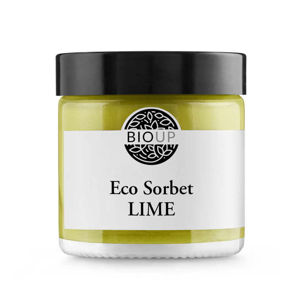 Eco Sorbet Lime – zielony sorbet w słoiczku, packshot do sklepu internetowego
