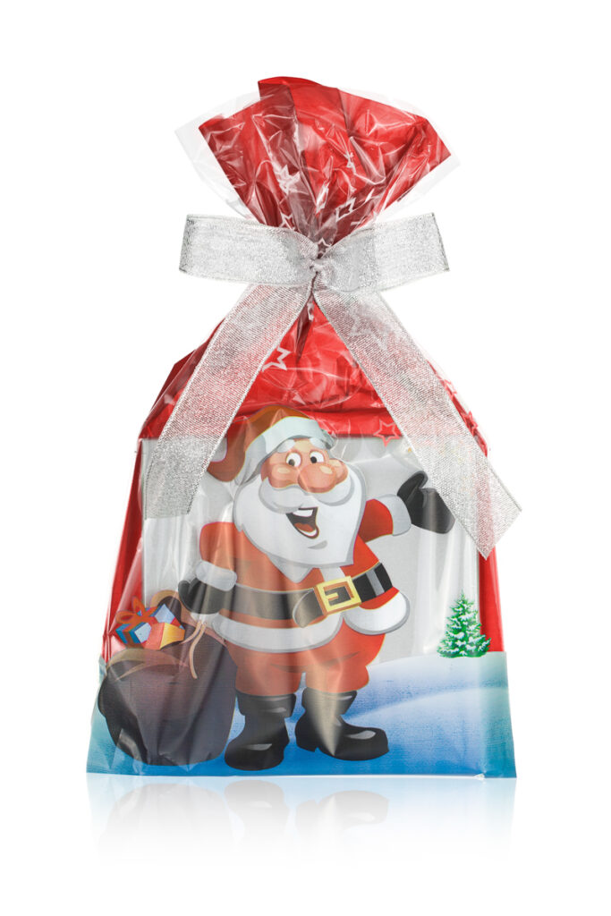 Packshoty torebek celofanowych – zdjęcia opakowań świątecznych do oferty B2B