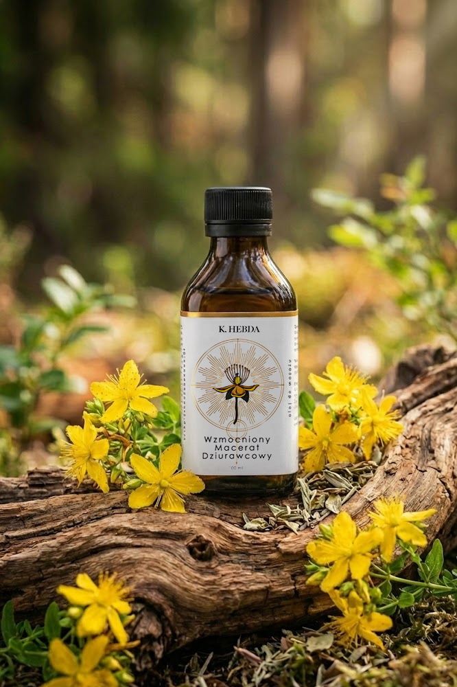 Zdjęcie produktowe olejku w plenerze z kwiatami – fotografia reklamowa kosmetyków do promocji