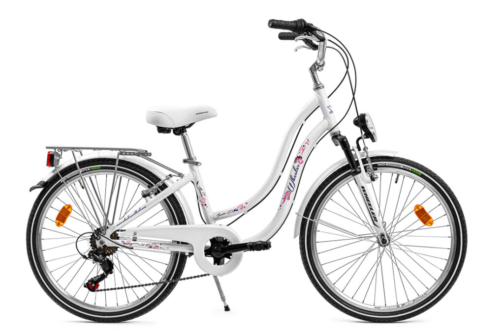 Zdjęcie produktowe roweru damskiego z obniżoną ramą – fotografia do sklepu internetowego