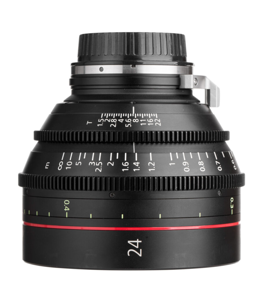 Używany obiektyw Canon – packshot boczny, czytelna ogniskowa i przysłona