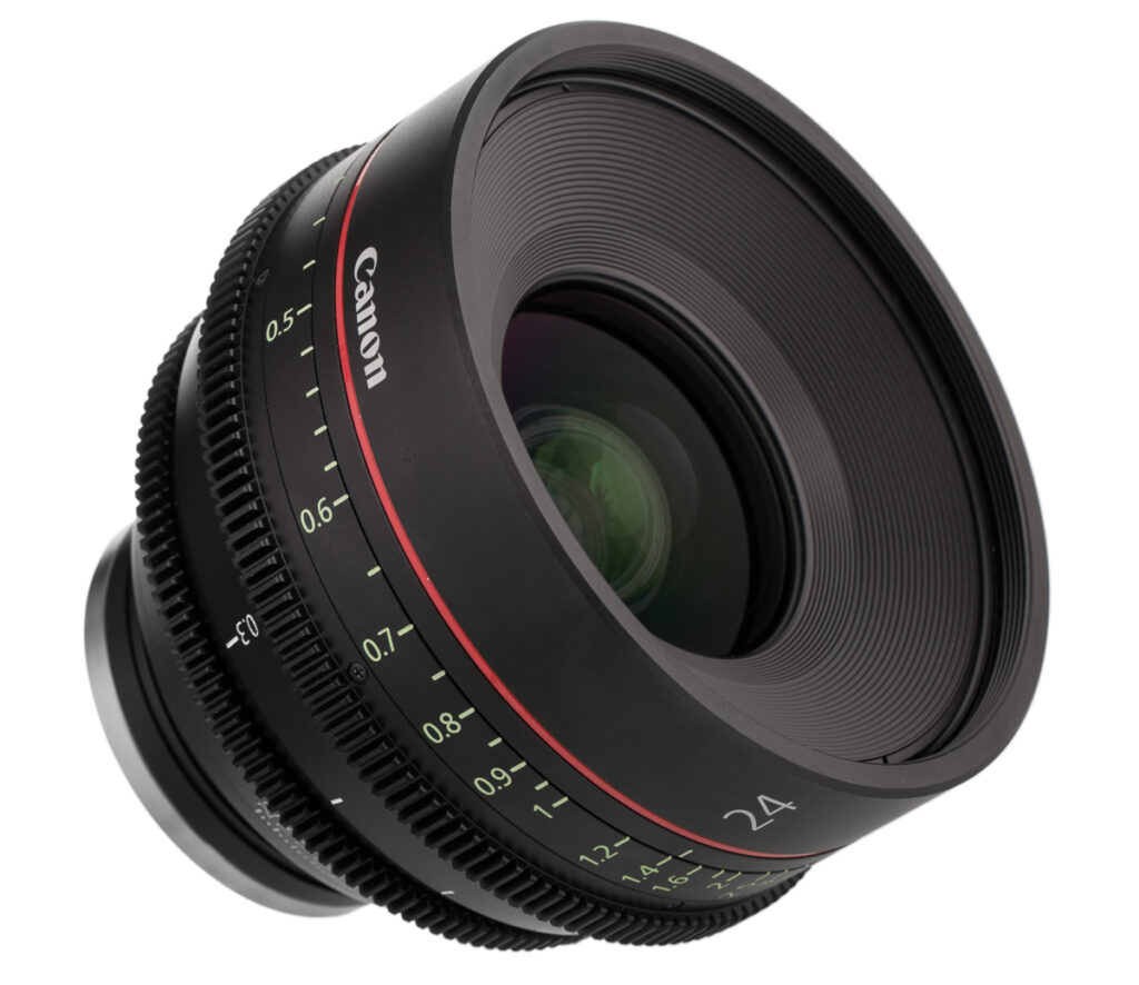 Obiektyw Canon używany – packshot frontu soczewki, fotografia sprzętu foto do sklepu